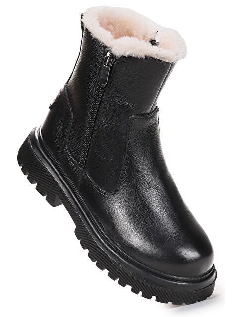 Kiko Kids Niyu %100 Deri Fermuarlı Kız Çocuk Bot Ayakkabı - S000436905-19351