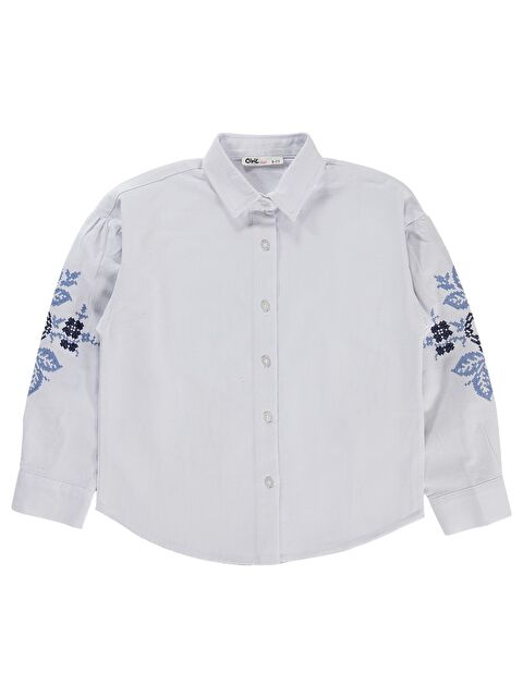 Civil Girls Kanaviçe Nakış 10-13 Yaş Gömlek - Beyaz