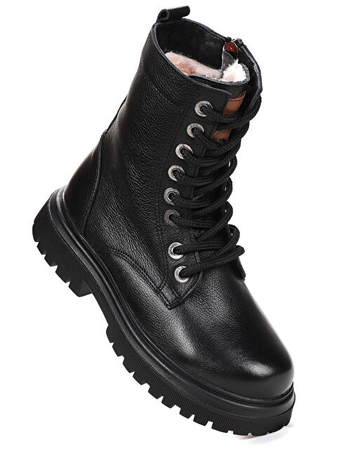 Kiko Kids Tife %100 Deri Fermuarlı Kız Çocuk Bot Ayakkabı - S000436906-19351