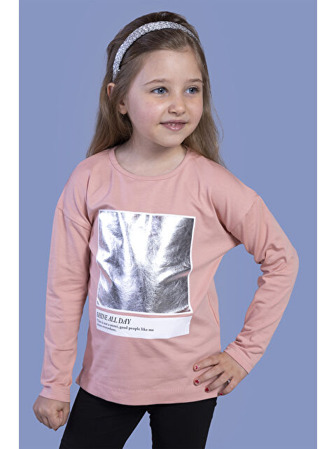 Toontoykids Kız Çocuk Varak Baskılı Tişört - S000500908-24085