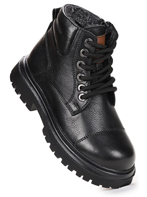 Kiko Kids Seri %100 Deri Fermuarlı Erkek Çocuk Bot Ayakkabı - S000436907-19351