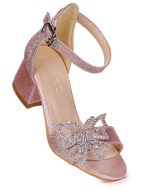 Kiko Kids Zete Kum Simli Kız Çocuk 4 Cm Topuklu Sandalet Abiye Ayakkabı - S000427080-23490