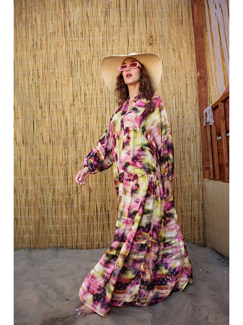 Locco Moda Kadın Sim Detay Elbise Mor - S000399027-20042