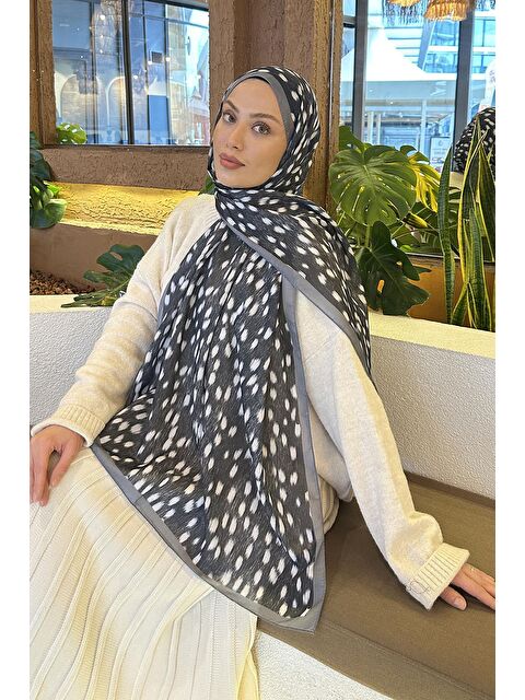 Lamelif Ceylan Desen Soft Şal Gri - S000522561-20600