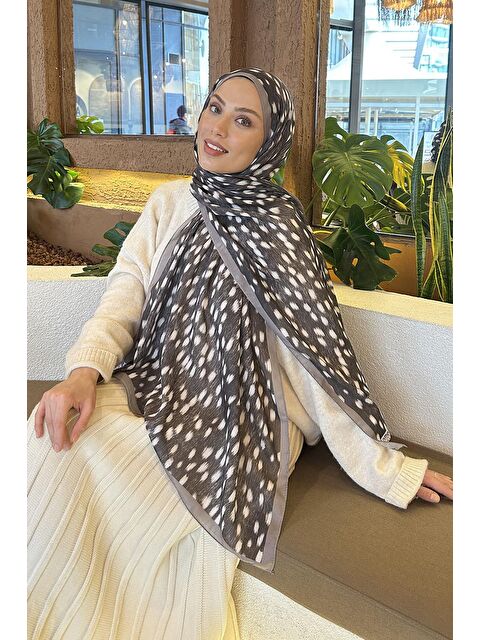 Lamelif Ceylan Desen Soft Şal Vizonrengi - S000522561-26429