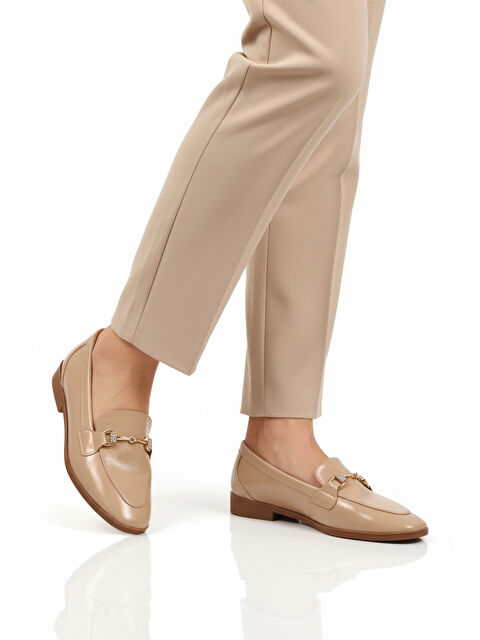 Ayakmod Bej Kırışık Hafif Esnek Kadın Casual Ayakkabı 421025 Z - S000464786-29737