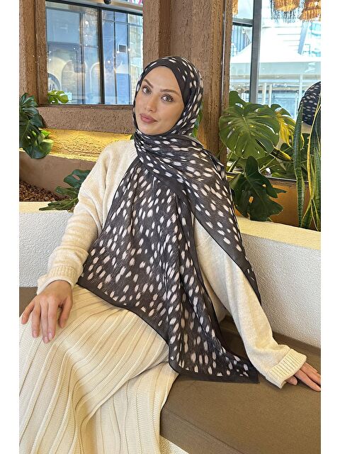 Lamelif Ceylan Desen Soft Şal Antrasit - S000522561-29666