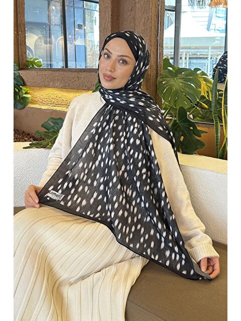 Lamelif Ceylan Desen Soft Şal Siyah - S000522561-19351