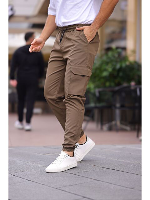 Comstar Erkek Paraşüt Kumaş Tarz Cepli Paça Ve Bel Lastikli Jogger Spor Pantolon