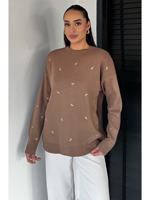 Gülseli Kadın Kurdele Nakışlı Triko Kazak (m-l-xl Uyumludur) - S000469793-26429