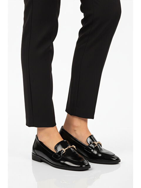 Ayakmod Siyah Kırışık Hafif Esnek Kadın Casual Ayakkabı 421025 Z - S000464786-22238