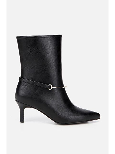 Yaya By Hotiç Kadın Siyah Kemer Detaylı Tokalı Bilekte Topuklu Bot - S000487134-19351