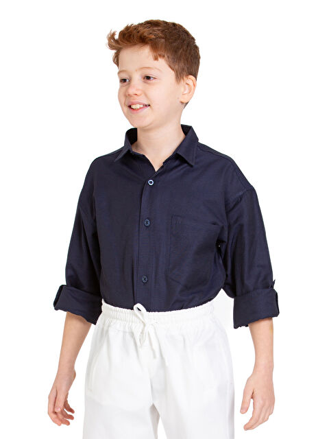 pi pengai Erkek Çocuk Terikoton Gömlek 4-14 Yaş P094 - S000368648-21164