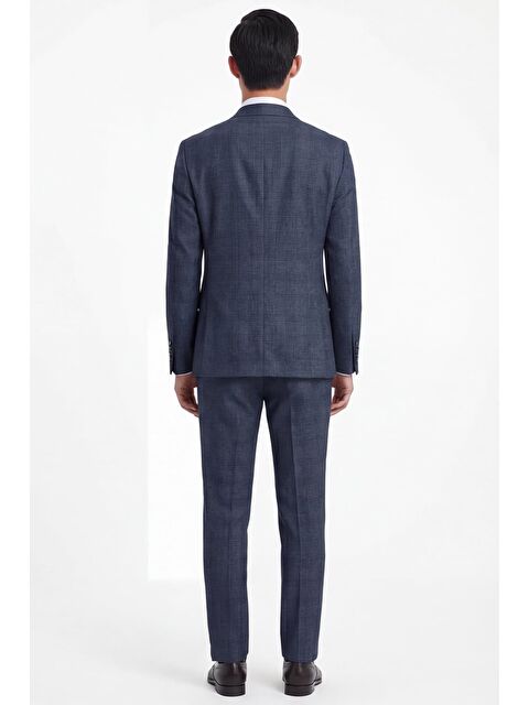 Sabri Özel Erkek Viskon Karışımlı 10 Drop Klasik Lacivert Yelekli Takım Elbise - S000523789-21164