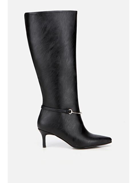 Yaya By Hotiç Kadın Siyah İnce Kemerli Tokalı Topuklu Çizme - S000487136-19351