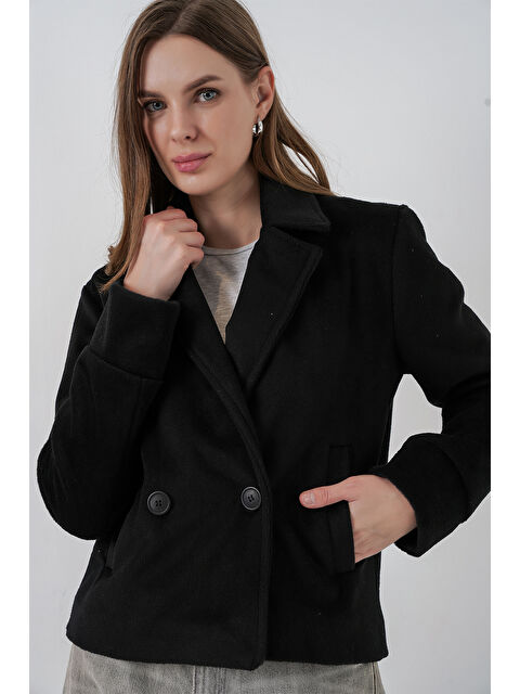 Bigdart Kadın Kaşe Ceket 0725 - Siyah - S000448739-19351