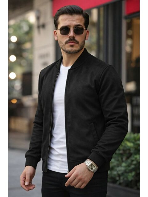 Jane's Erkek önden Fermuarlı Içi Astarlı Süet Ceket