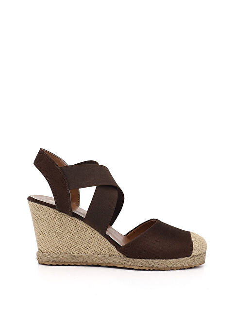 GÖNDERİ(R) Kadın AÇIK KAHVERENGİ Dolgu Topuklu Çapraz Lastik Bantlı Sandalet - S000530726-17365