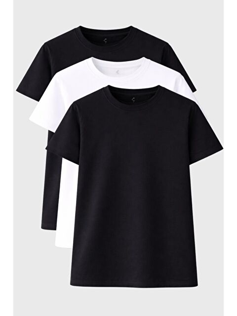 Freemen Erkek 3 Adet Tişört Paketi, 30/1 Süprem Pamuk, Yumuşak Doku, Bisiklet Yaka - S000522064-23173