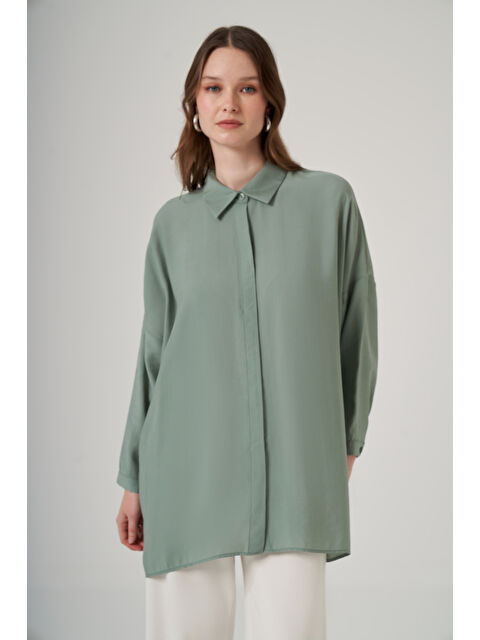 Nuss Oversize Basic Yazlık Gömlek 3001 Akdeniz Turkuaz