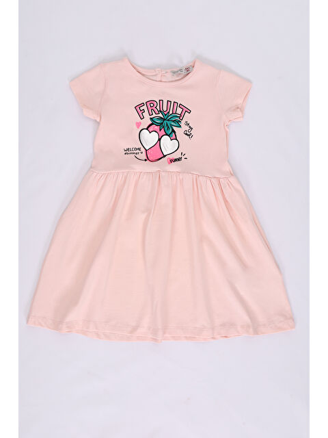 Toontoykids Kız Bebek Fruit Yazılı Çilek Baskılı Elbise