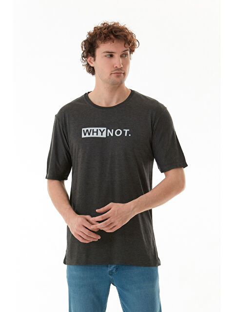 Fullamoda Why Not Yazı Baskılı Bisiklet Yaka Tişört - S000380531-29666