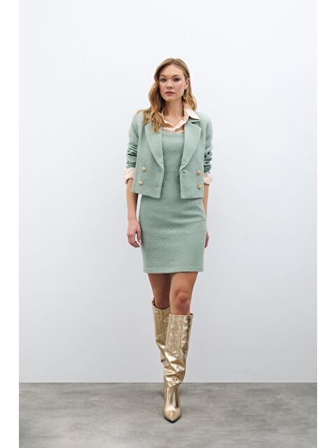 SATEEN Mini Tüvit Elbise - Mint - S000339244-1180