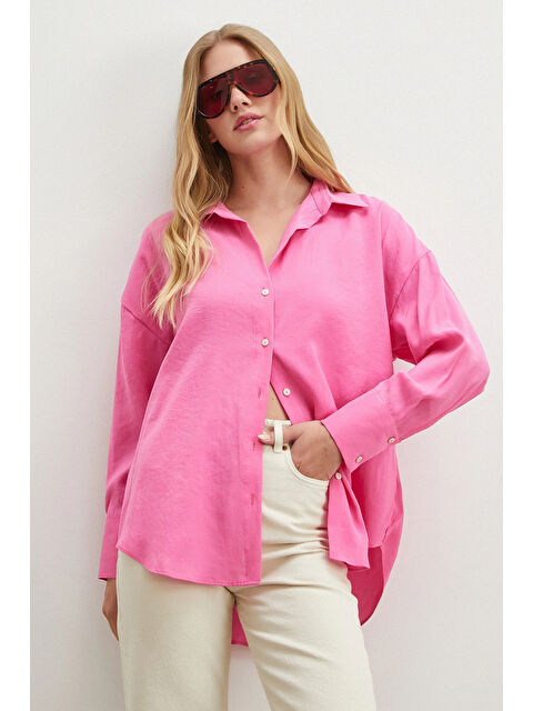 Never More Basic Modal Gömlek Pembe