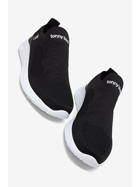 TONNY BLACK Erkek Siyah Beyaz Eva Taban Rahat Kalıp Günlük Spor Ayakkabı