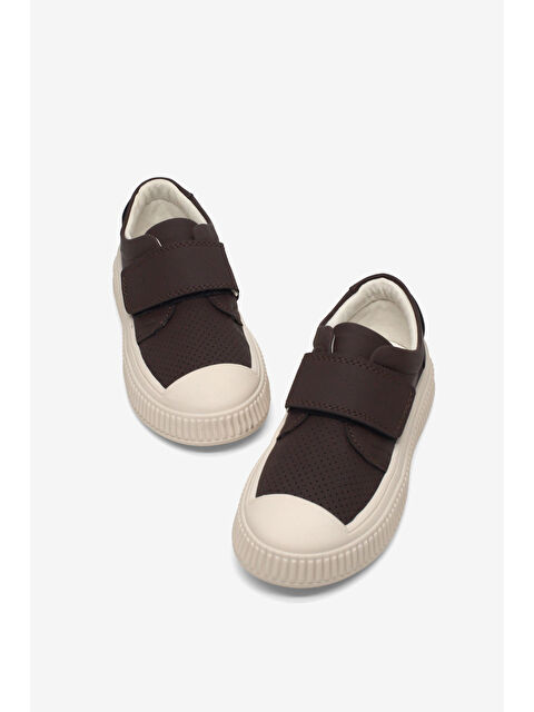 TONNY BLACK Çocuk Unisex Acı Kahve Çocuk Cırtlı Rahat Kalıp Sneaker