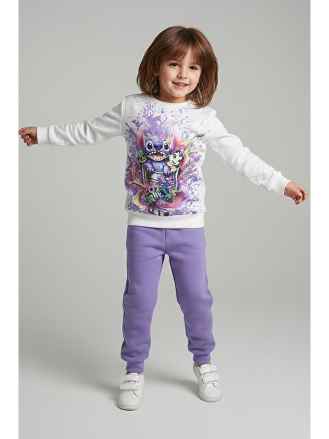 Tofisa Kız Çocuk Lila Baskılı Pijama Takımı - 28096-LILA - S000495273-17878