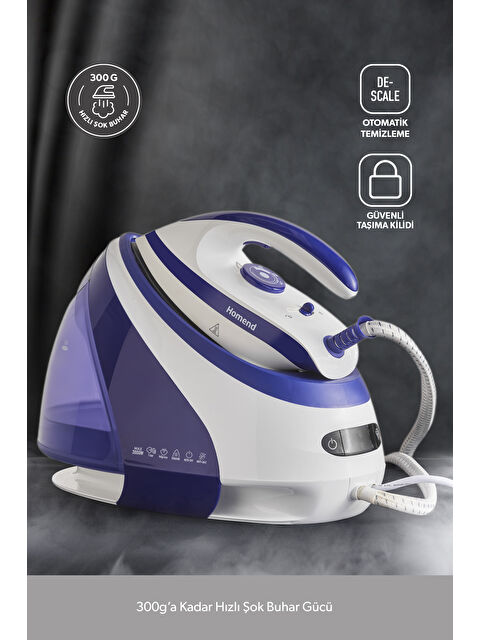 Homend Jetsteam 1165H Buhar Kazanlı Ütü Mor Beyaz - S000385296-37236