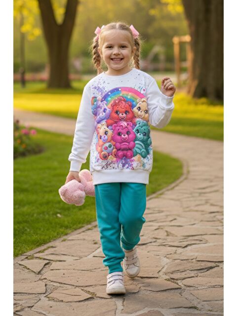 Tofisa Kız Çocuk Mint Baskılı Pijama Takımı - 28107-MINT - S000495288-1180