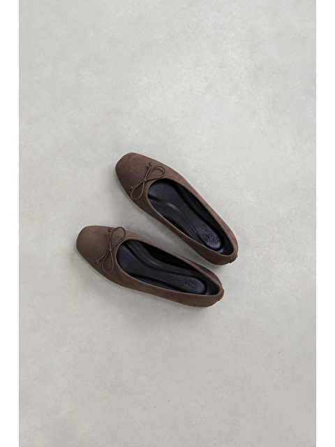 Straswans Galo Kadın Fiyonk Detay Süet Babet Kahve - S000518222-19413