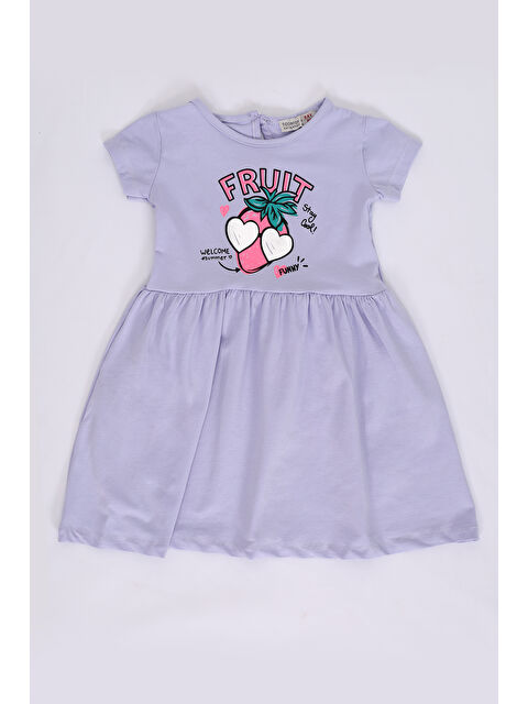 Toontoykids Kız Bebek Fruit Yazılı Çilek Baskılı Elbise