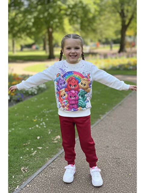 Tofisa Kız Çocuk Kirmizi Baskılı Pijama Takımı - 28107-KIRMIZI - S000495288-20045