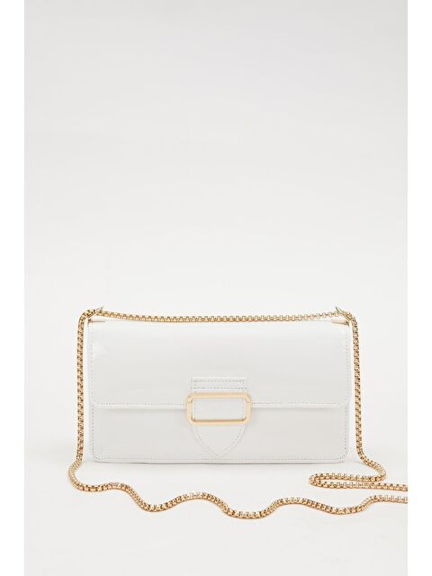 LEVİDOR Beyaz Rugan Kadın Omuz Çantası 930191 - S000404321-20903