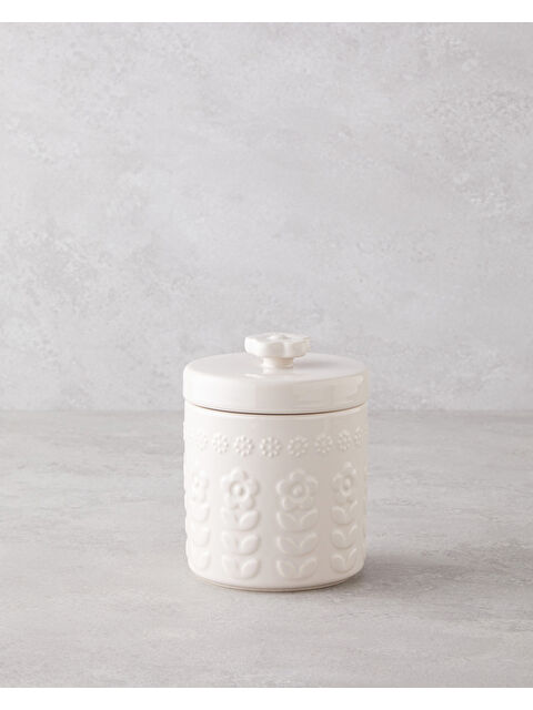 English Home Soft Bloom Stoneware Kavanoz 15 cm Krem - S000504074-19966