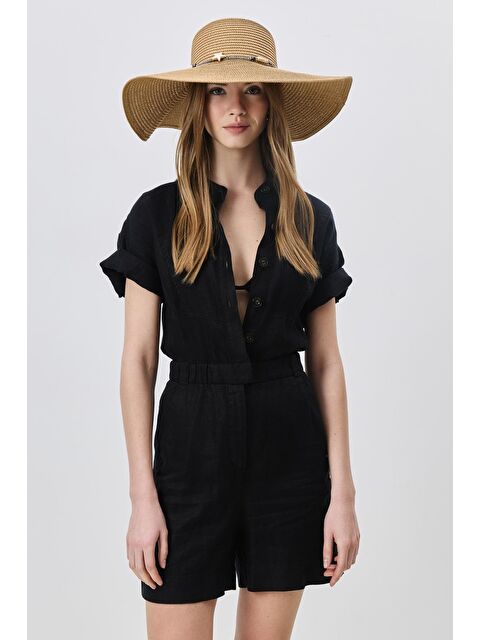 C&City Geniş Kenar Hasır Plaj Şapkası Y25730-01 Vizon - S000375932-26429