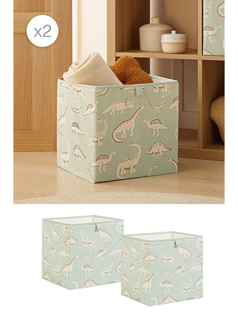 Ocean Home Textile 2'li Çocuk Odası Dinozor Kutu Set 33 x 30 x 33 cm - S000300963-17259