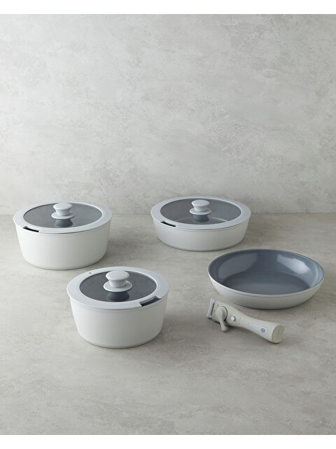 English Home ClickEase CeraWell 8 Parça Tencere Seti 20-24-26-26 cm Gri - S000504084-20600