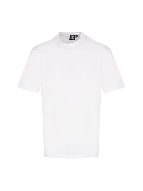 Hummel T-Pulse Co Regular Erkek Beyaz Yuvarlak Yaka Tişört - S000519274-20063