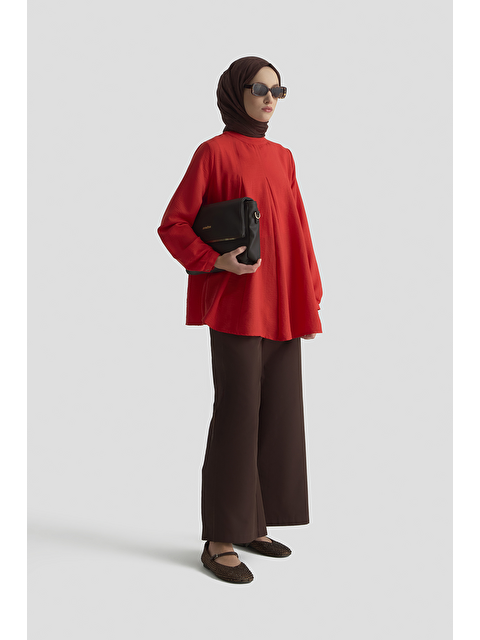 ARMİNE Pile Detaylı Bluz Kiremit - S000532390-18657