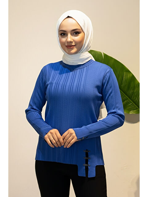 Remsa Aksesuar Detaylı Triko Kazak 2007 Saks - S000492683-23710