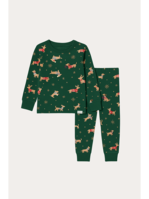 Katia And Bony Çocuk Yılbaşı Temalı Pijama Takımı Yeşil - S000433643-18194