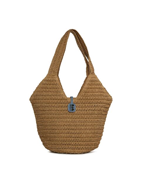 Bagmori Oval Kova Hasır Tote Çanta