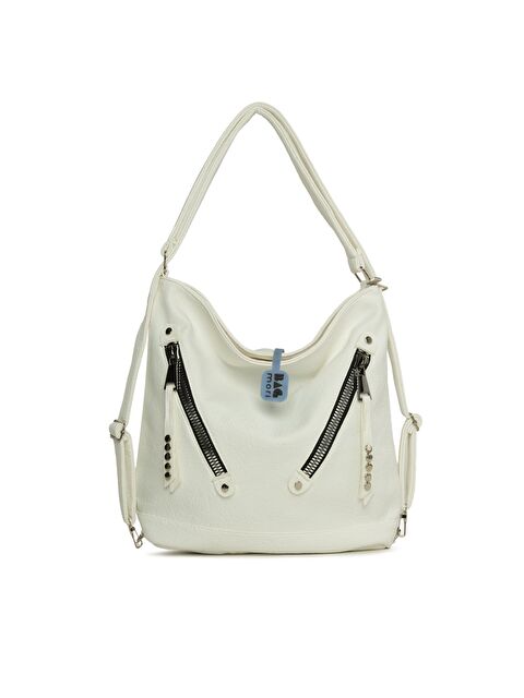 Bagmori Yumuşak Dokulu Çift Çapraz Fermuarlı Askılı ve Sırt Salaş Çanta