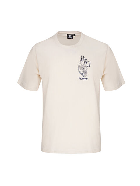 Hummel Venero Erkek Ekru Yuvarlak Yaka Tişört - S000527021-19965