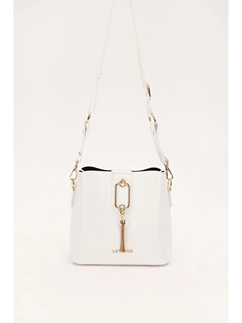 LEVİDOR Beyaz Rugan Kadın Omuz Çantası 930126 - S000404318-20903