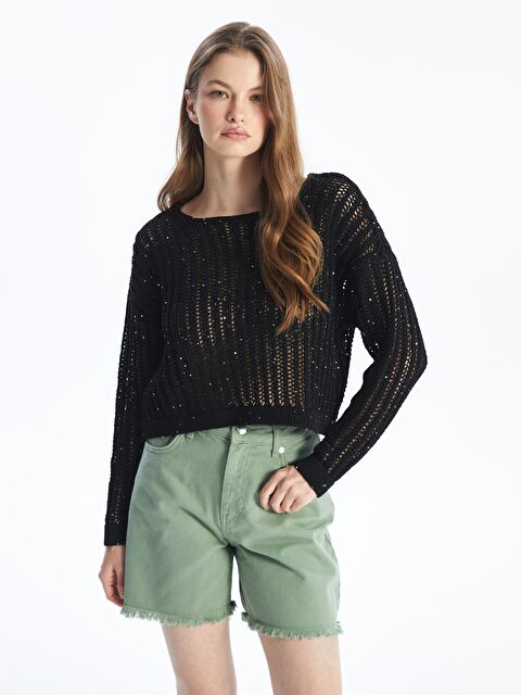 Dexia Maia - Örgü Detaylı Uzun Kollu Triko - Siyah Renk - S000202397-19351